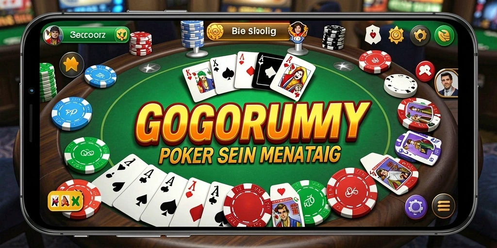 Tampilan gameplay Poker yang menarik dan kompetitif di GOGORUMMY.