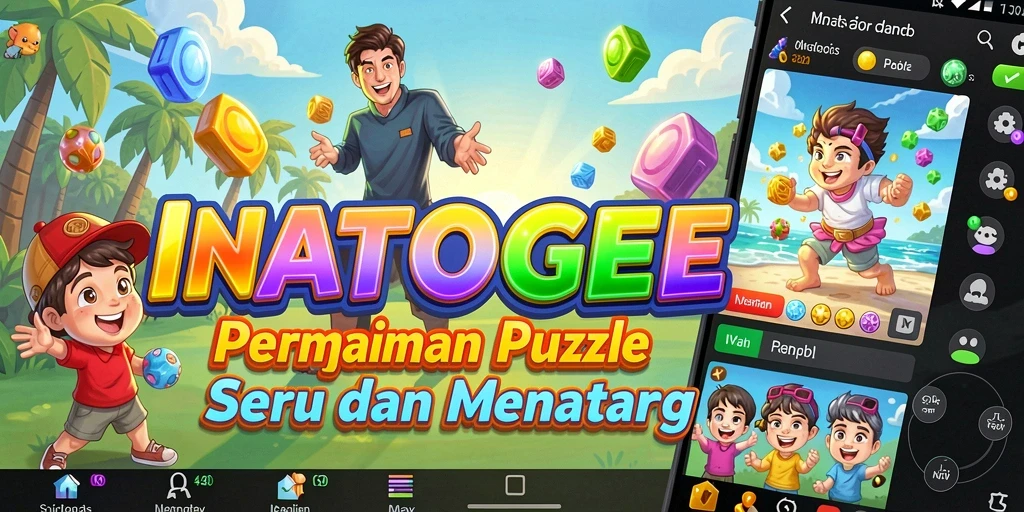 Tampilan gameplay puzzle INATOGEL yang menarik dan penuh warna.