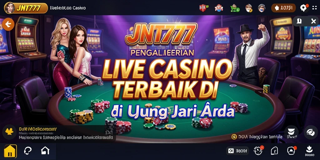 Tampilan gameplay Live Casino yang mendebarkan dari JNT777.