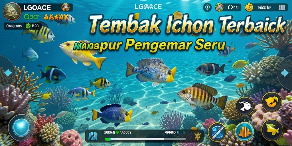 Screenshot gameplay LGOACE menunjukkan momen menegangkan saat menembak ikan.