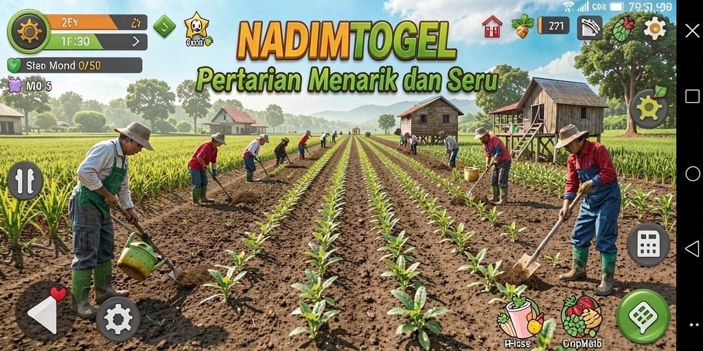 Gambaran gameplay NADIMTOGEL dalam bertani dan peternakan.