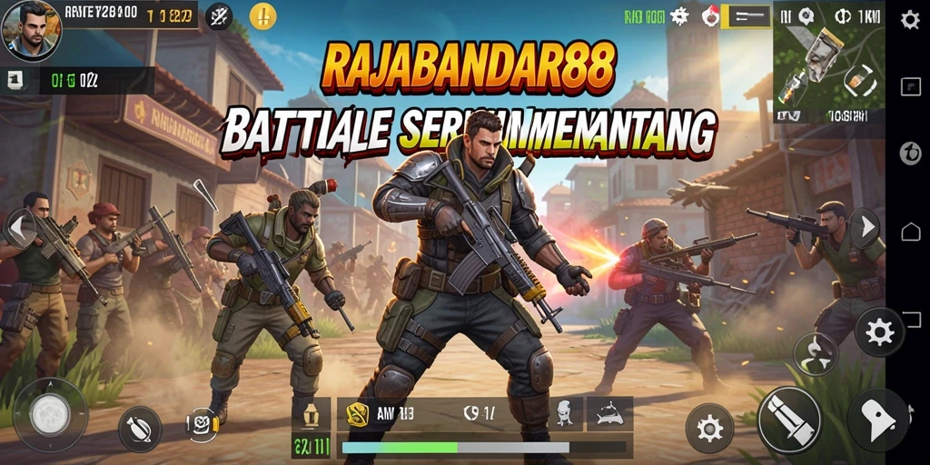Gameplay seru dalam RAJABANDAR88 dengan pertempuran intens di arena.