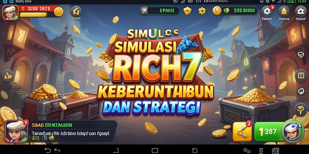 Screenshot utama RICH7 menampilkan gameplay simulasi yang mendalam.